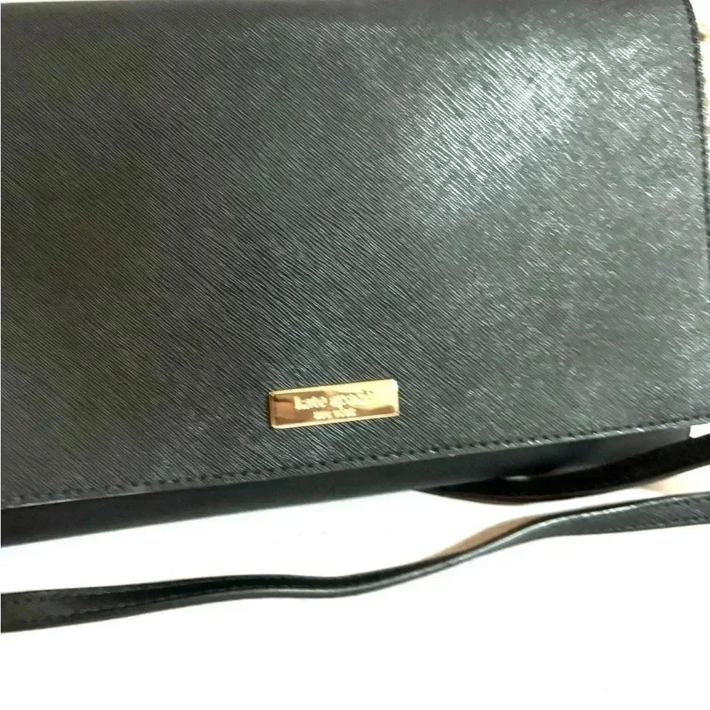 Kate spade black leather crossbody handbag